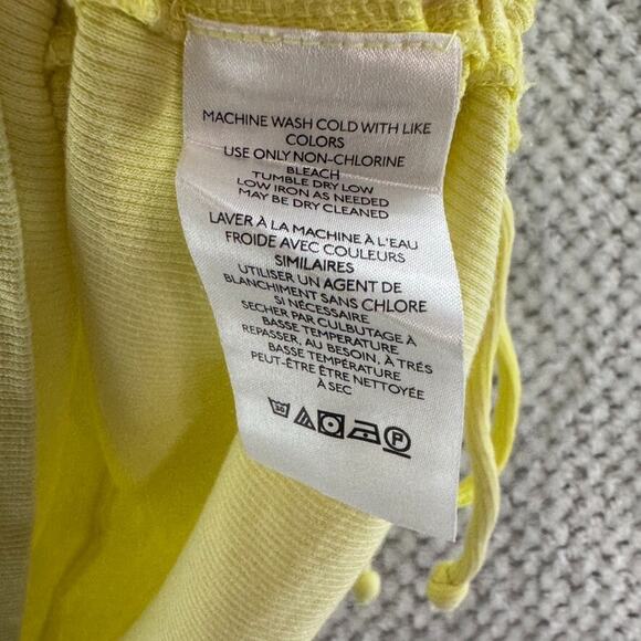 Pilcro Anthropologie Top Womens XL Yellow Rib Knit Square Neck Ruched Tie Tank - Picture 8 of 13